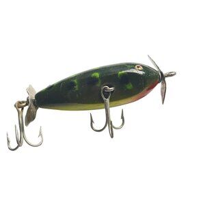 Creek Chub Injured Minnow Fishing Lure Vintage Wood Bait 3 in Treble Hooks Colle